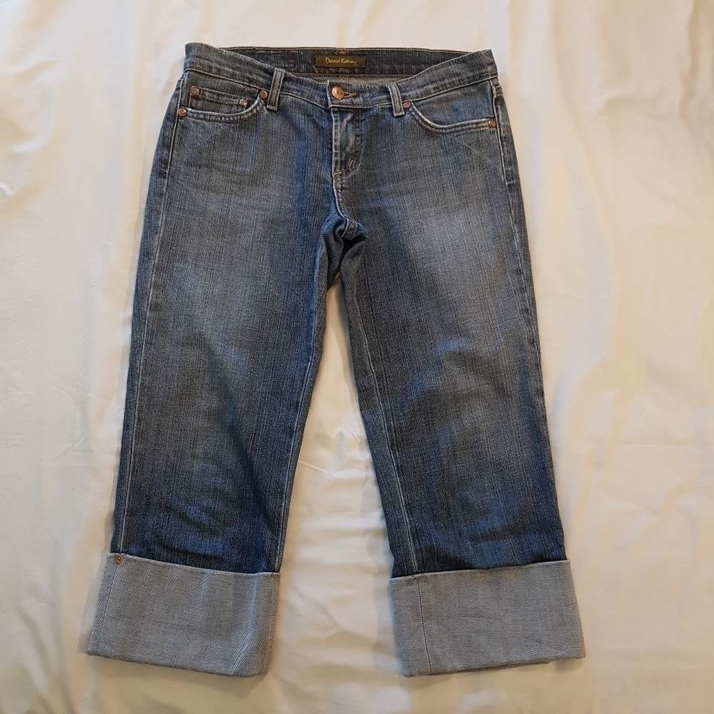 David Kahn women's distressed cropped capri jeans size 27